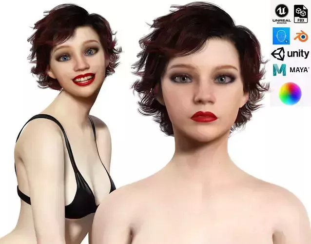 Casual Girl Base Mesh Low-poly 3D model