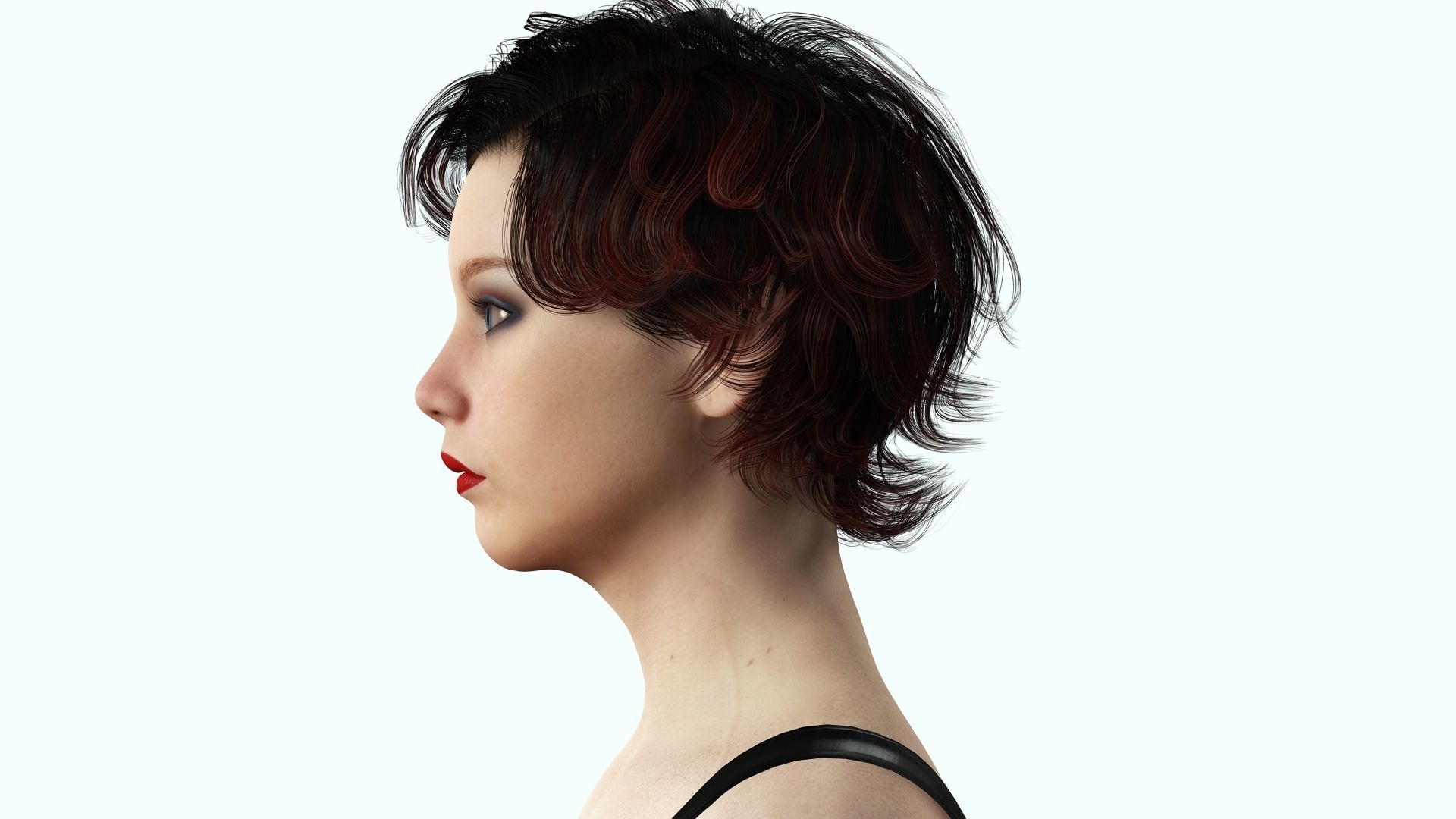 Casual Girl Base Mesh Low-poly 3D model_6