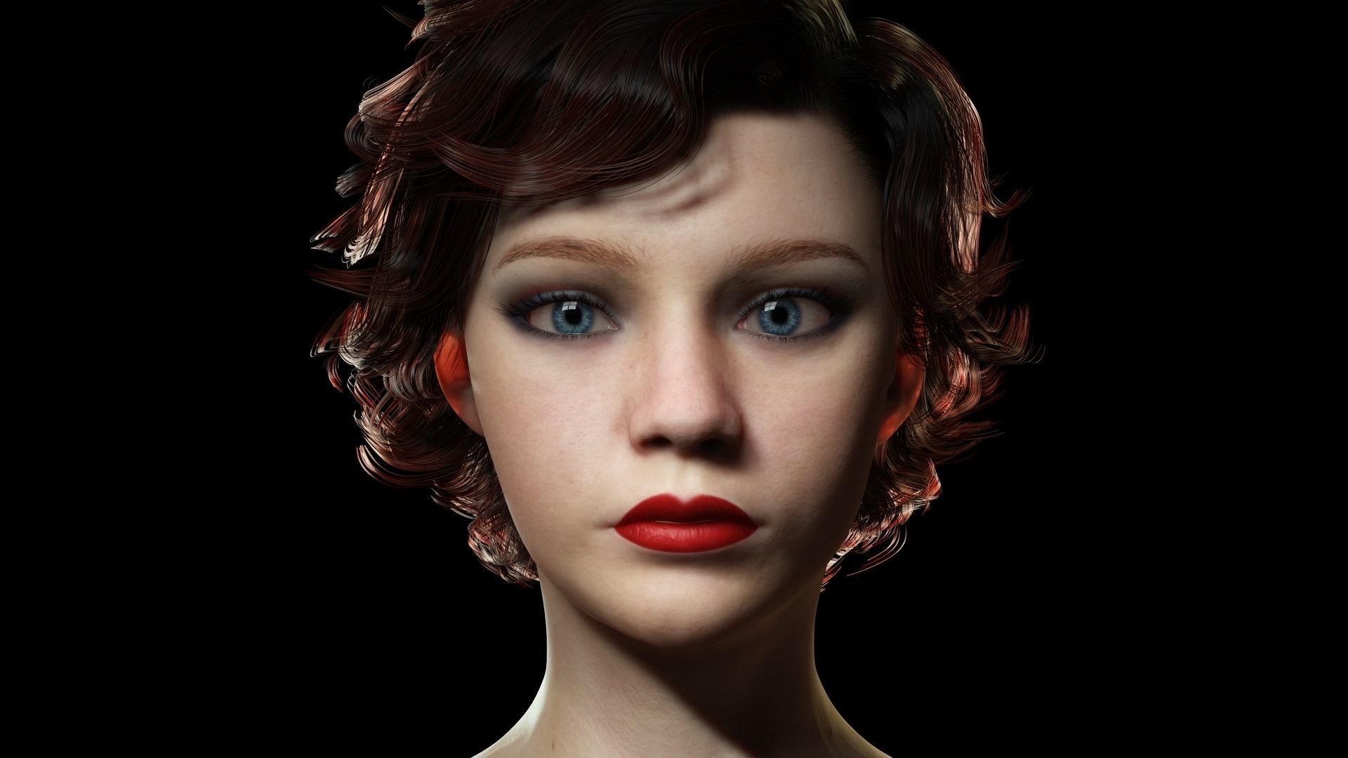 Casual Girl Base Mesh Low-poly 3D model_1