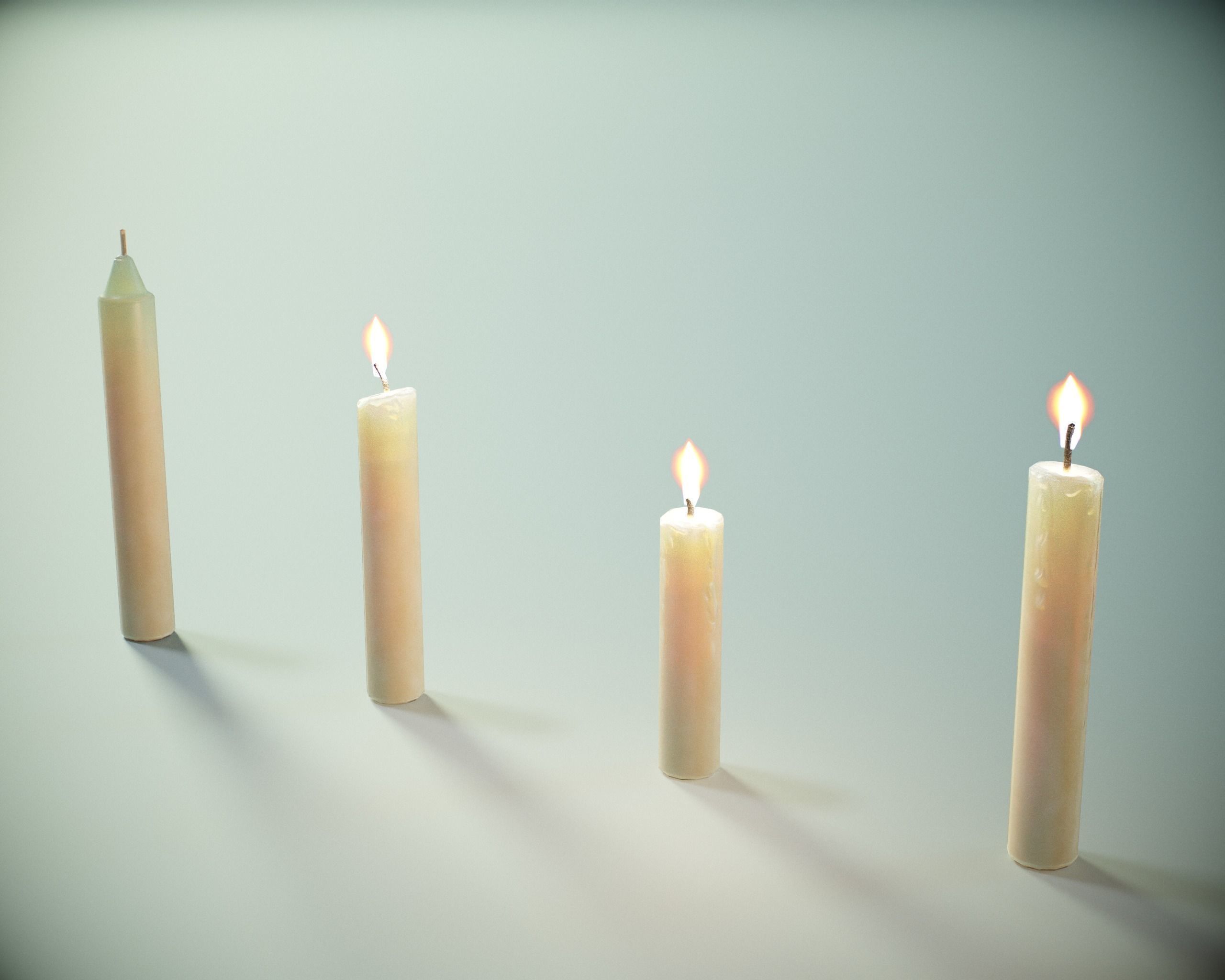 Candles PBR Game Ready Low-poly 3D model_4
