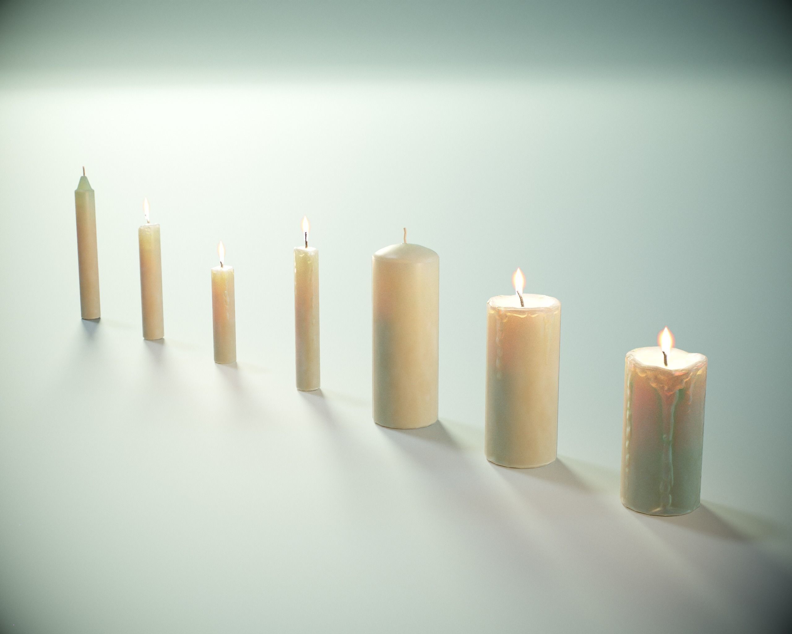 Candles PBR Game Ready Low-poly 3D model_2