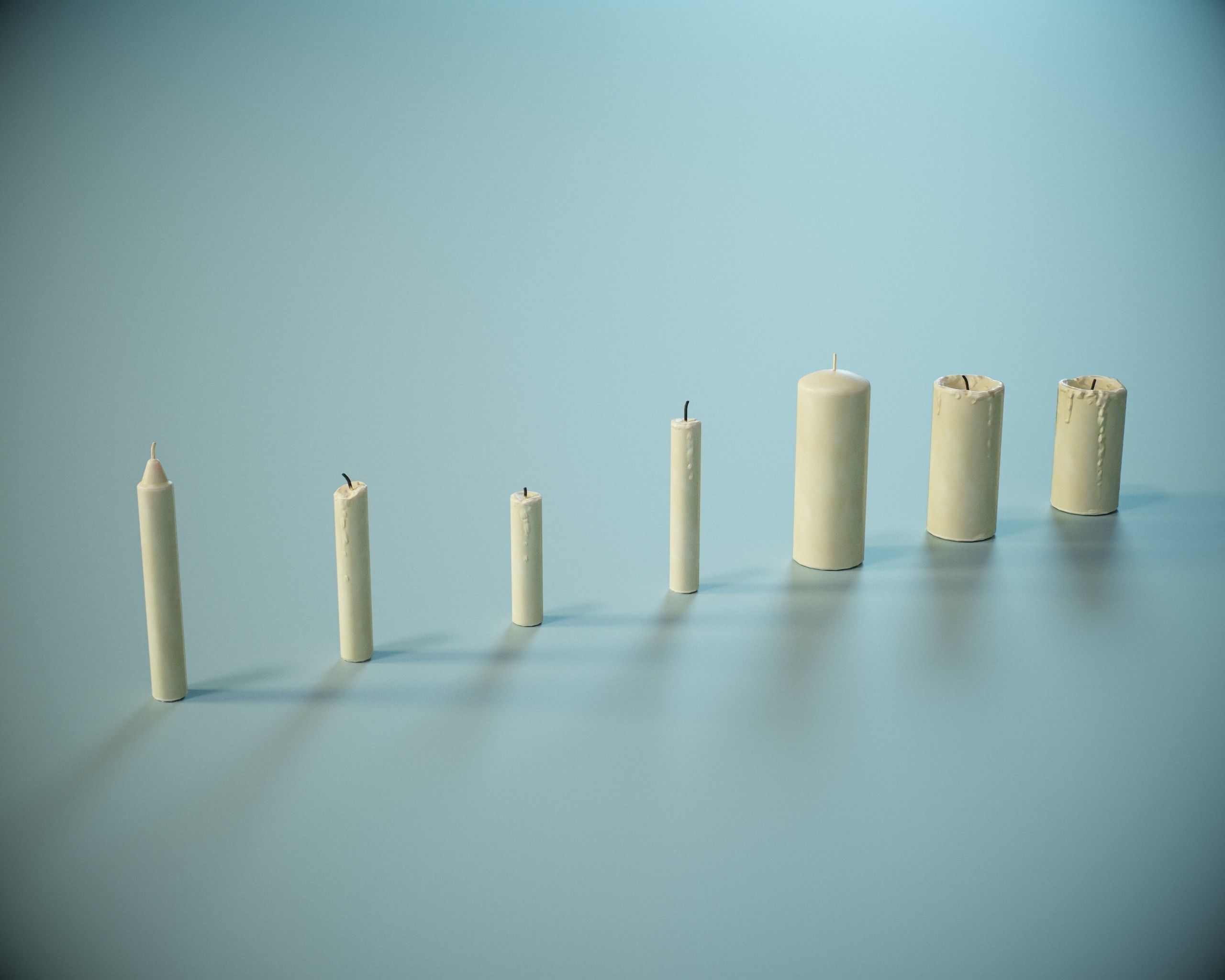 Candles PBR Game Ready Low-poly 3D model_6