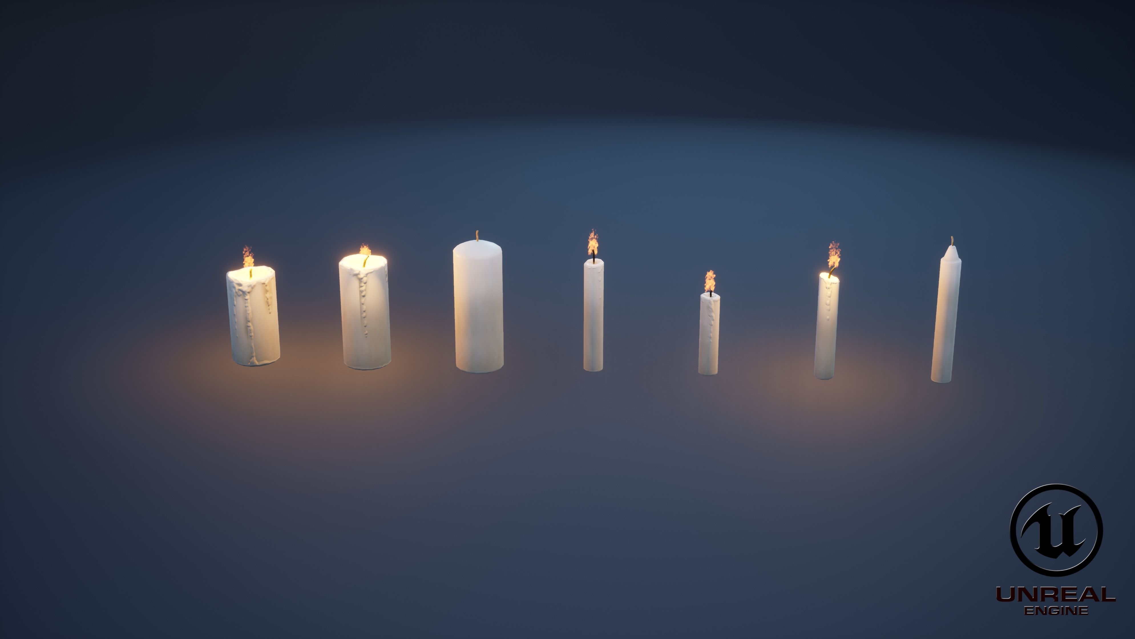 Candles PBR Game Ready Low-poly 3D model_8