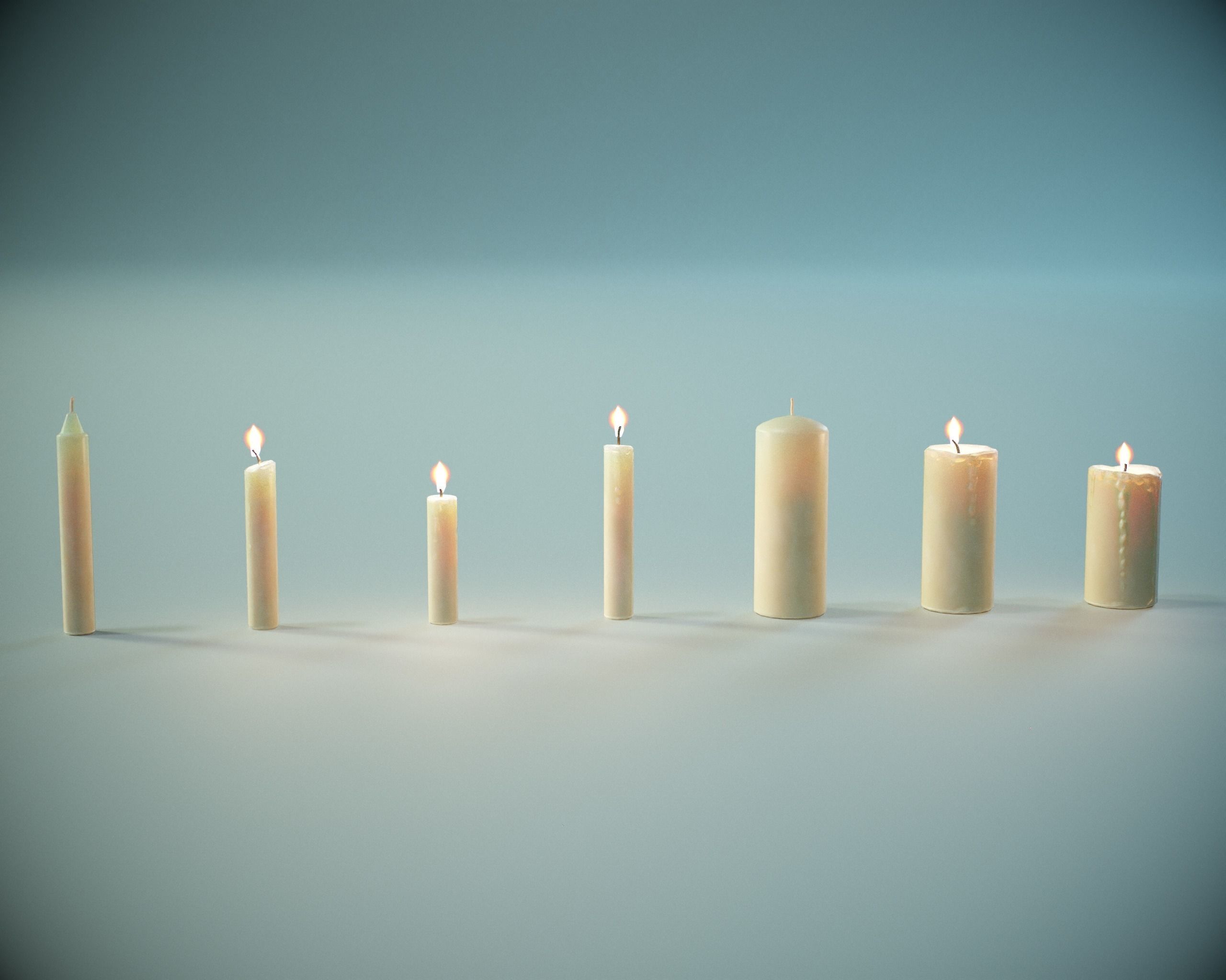Candles PBR Game Ready Low-poly 3D model_1