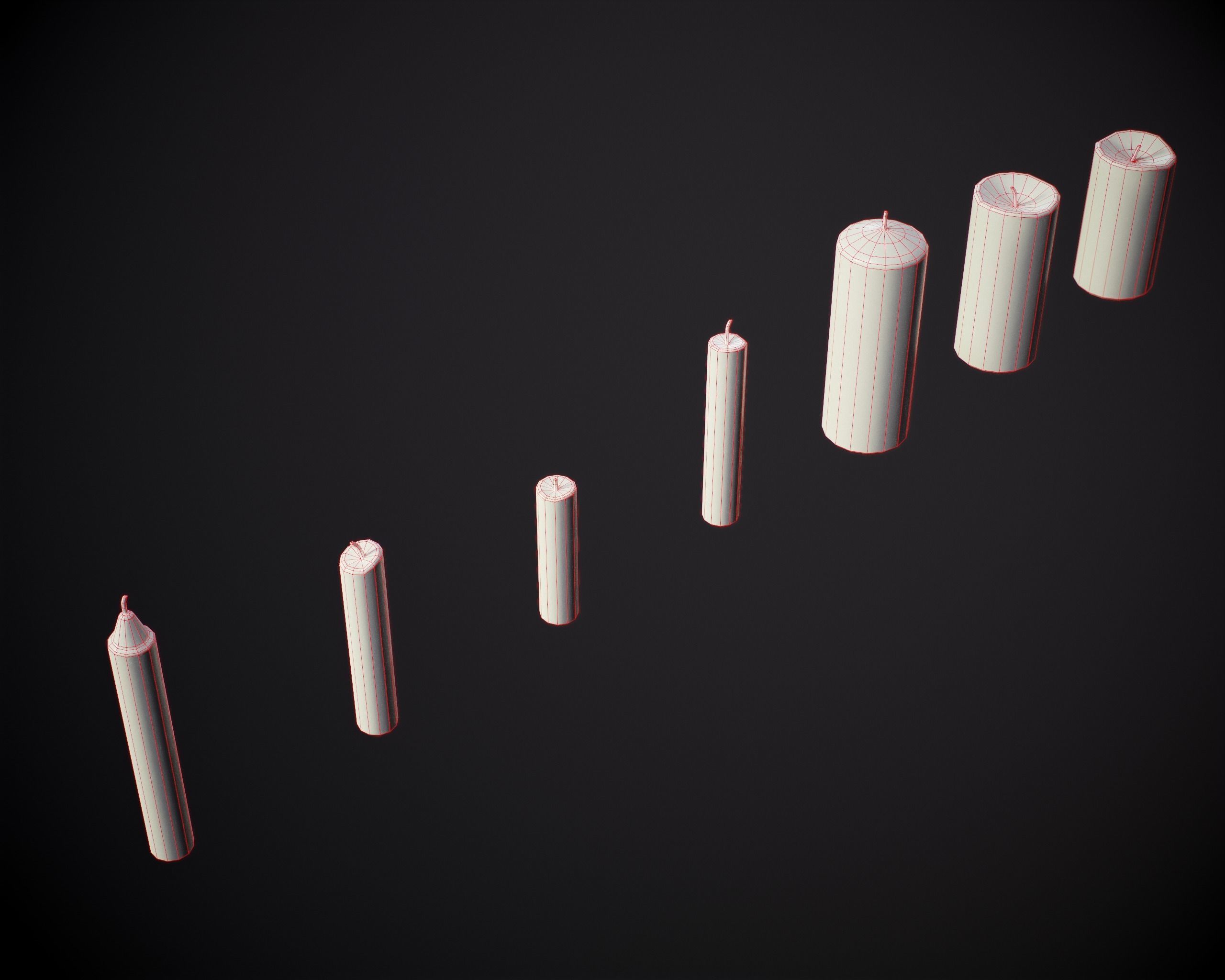 Candles PBR Game Ready Low-poly 3D model_7