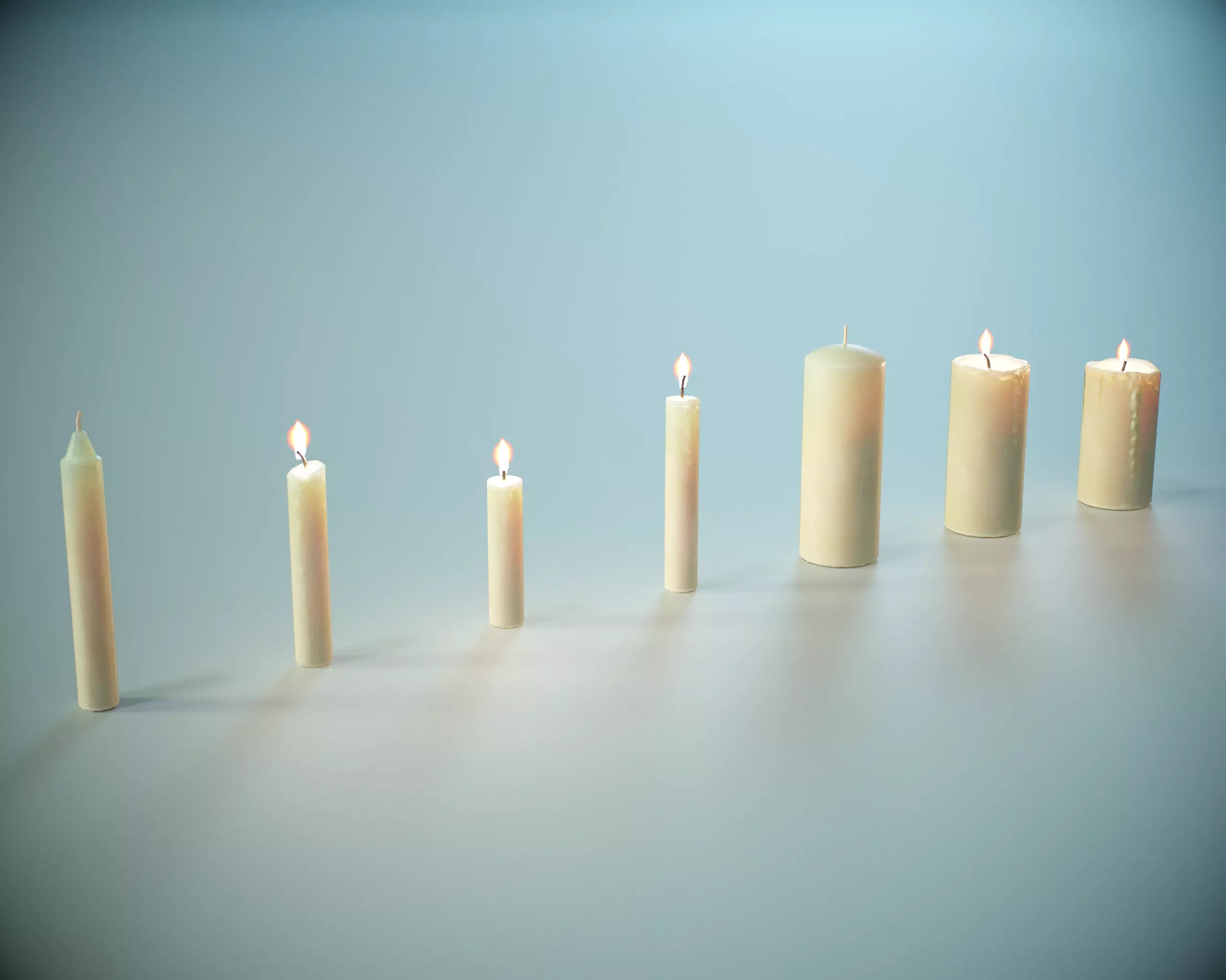 Candles PBR Game Ready Low-poly 3D model_0