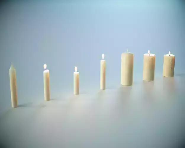 Candles PBR Game Ready Low-poly 3D model