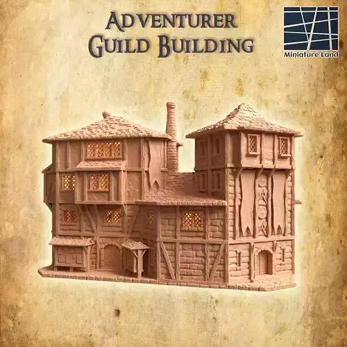 Adventurer Guild Building Tabletop Terrain 28 MM 3D print model