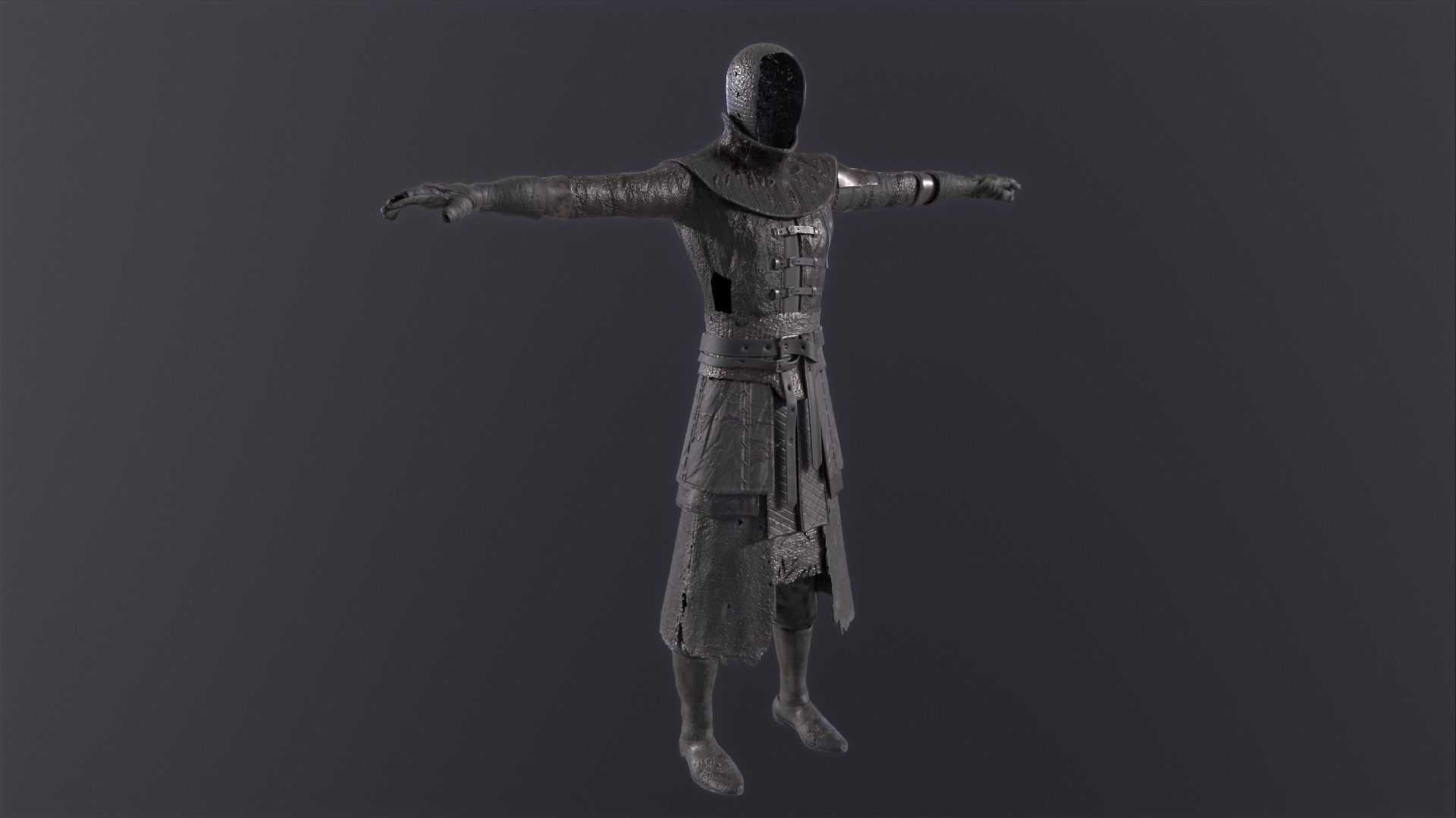 3D model dark fantasy medieval soldier knight armor VR / AR / low-poly ...