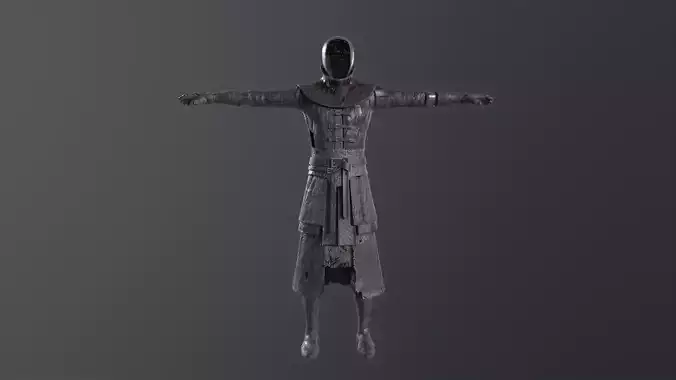 dark fantasy medieval soldier knight armor  Low-poly 3D model