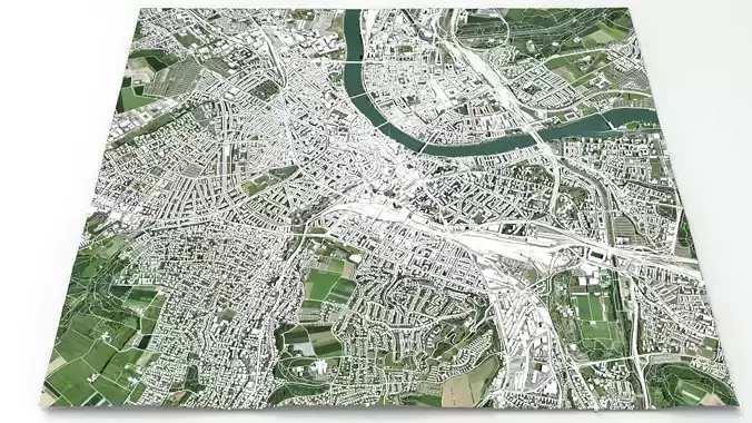 Cityscape Basel Switzerland 3D model