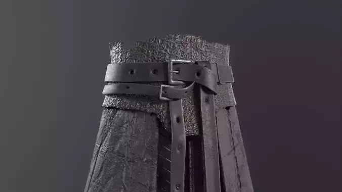 old damaged belt cloth Low-poly 3D model