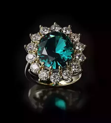 Oval Cluster ring Free 3D print model