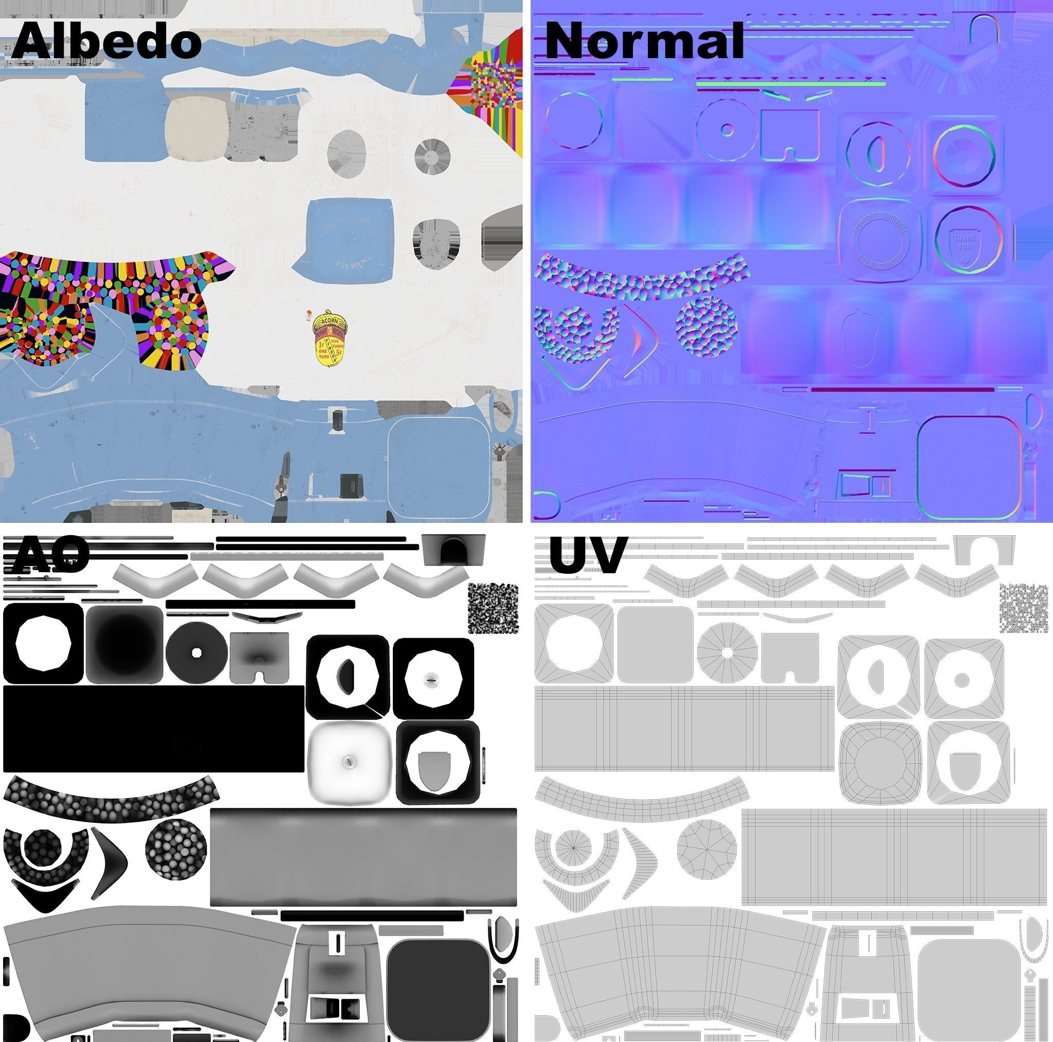 Vintage Candy Gumball Machine - Low-poly Game-ready PBR 3D Model Low-poly 3D model_30