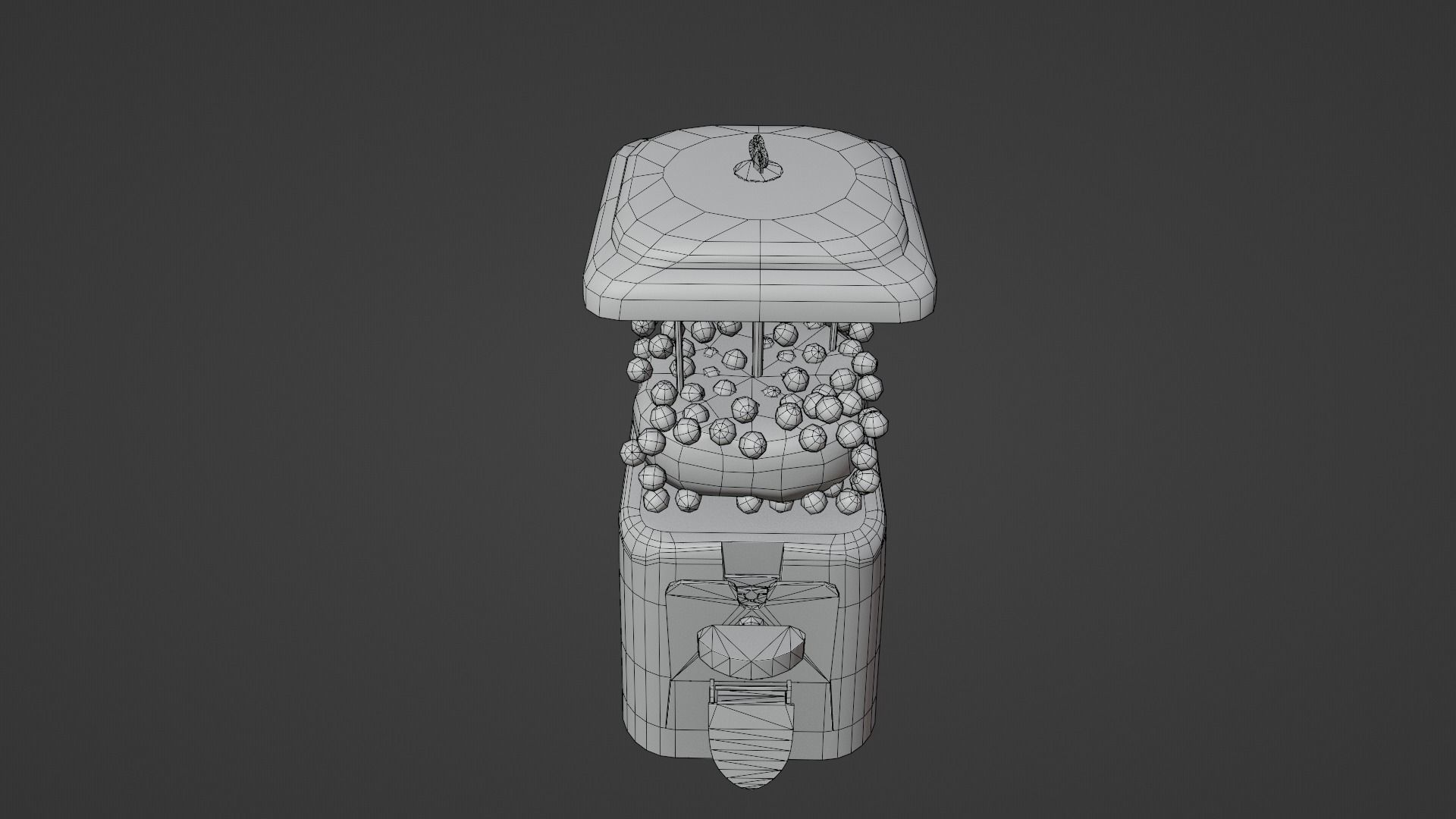 Vintage Candy Gumball Machine - Low-poly Game-ready PBR 3D Model Low-poly 3D model_27