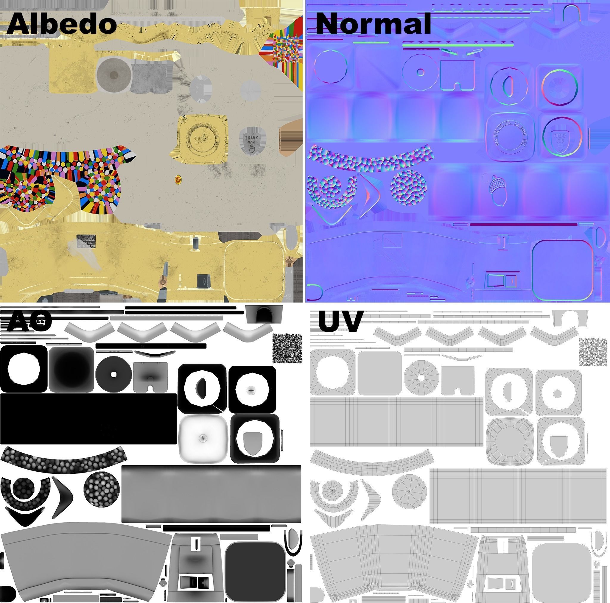 Vintage Candy Gumball Machine - Low-poly Game-ready PBR 3D Model Low-poly 3D model_29