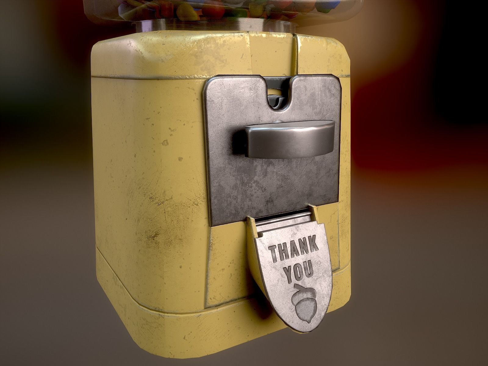 Vintage Candy Gumball Machine - Low-poly Game-ready PBR 3D Model Low-poly 3D model_15