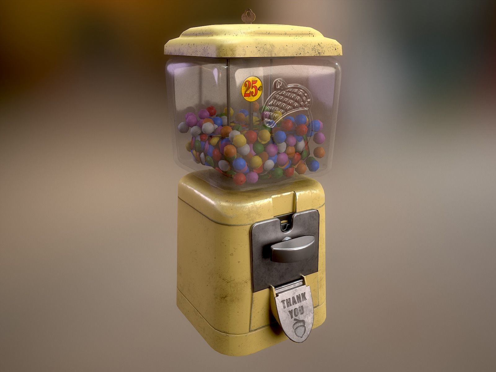 Vintage Candy Gumball Machine - Low-poly Game-ready PBR 3D Model Low-poly 3D model_8