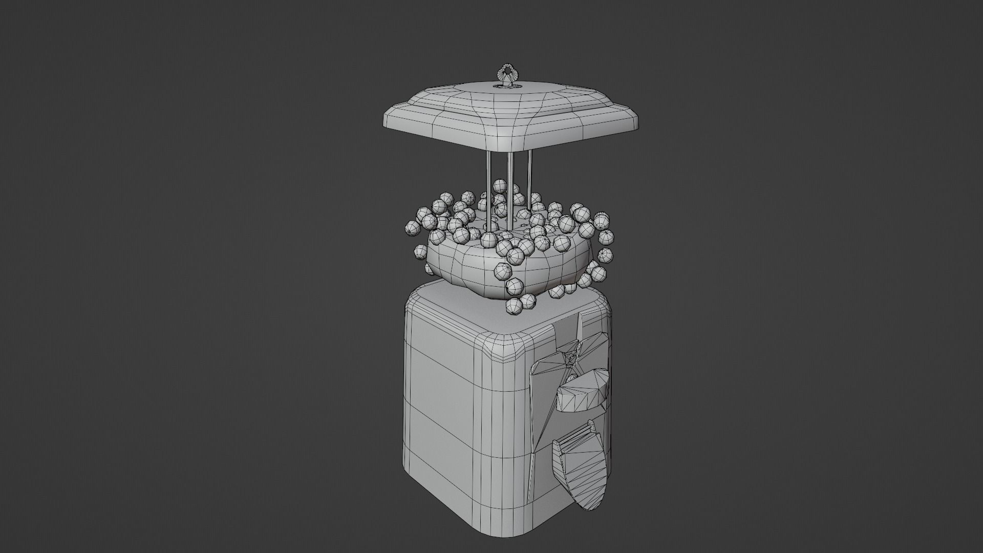 Vintage Candy Gumball Machine - Low-poly Game-ready PBR 3D Model Low-poly 3D model_25