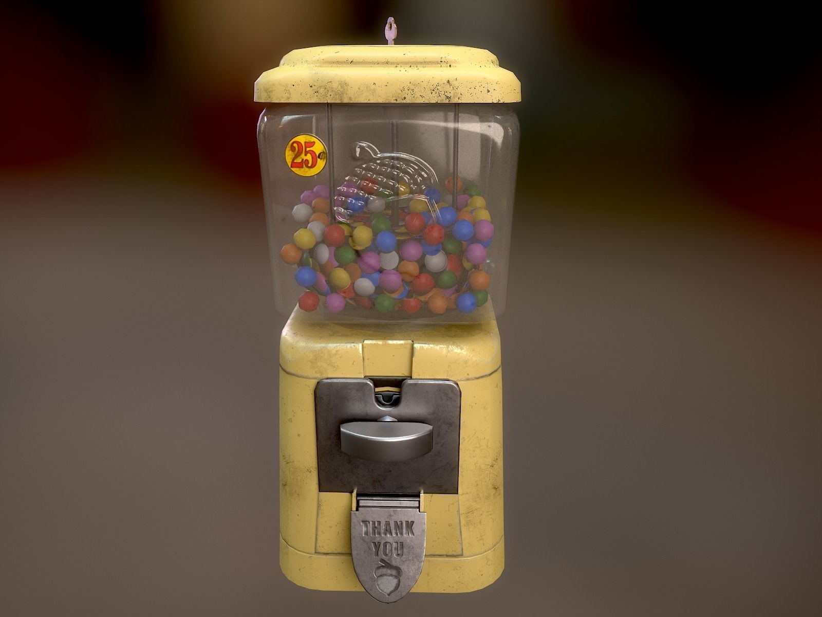 Vintage Candy Gumball Machine - Low-poly Game-ready PBR 3D Model Low-poly 3D model_14