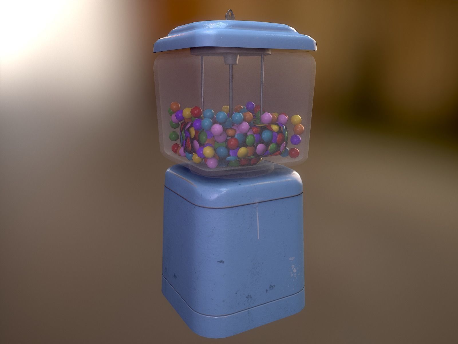 Vintage Candy Gumball Machine - Low-poly Game-ready PBR 3D Model Low-poly 3D model_18