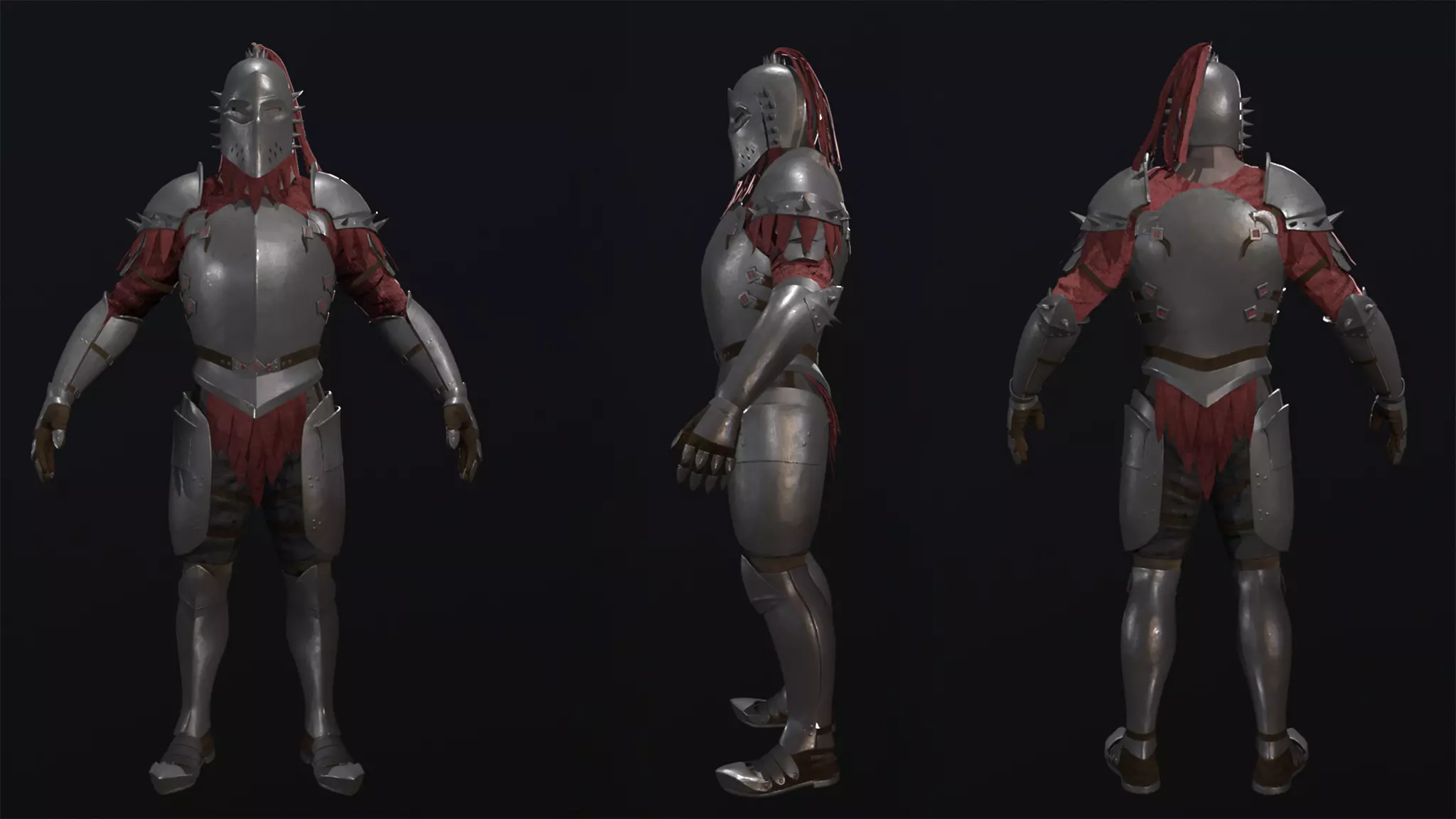 Knight Character Low-poly 3D model_0