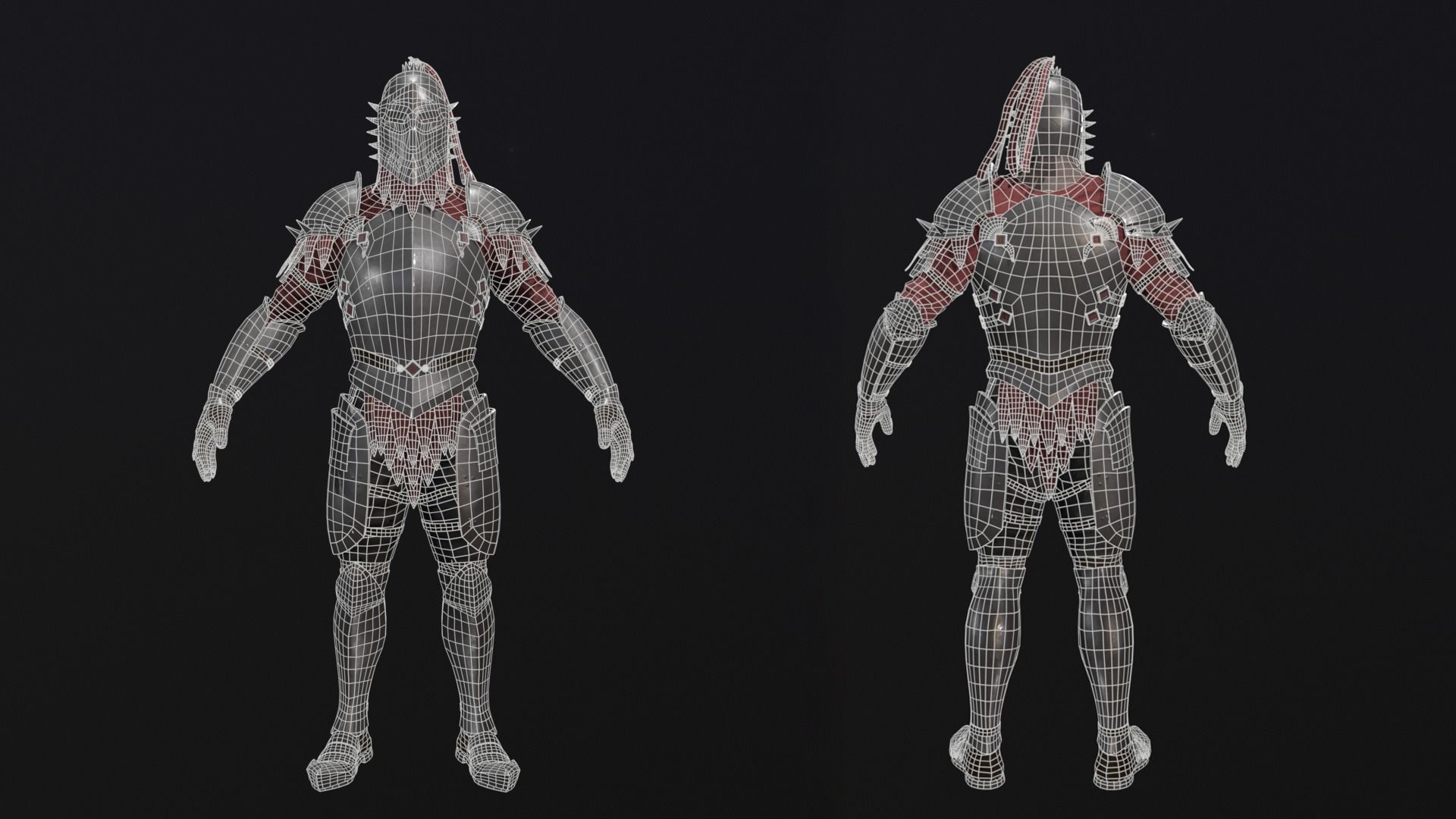 Knight Character Low-poly 3D model_7