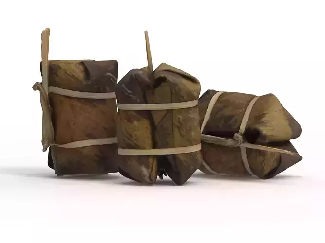 Khao Tom Mat Coconut Sticky Rice with Banana Filling Thai  Low-poly 3D model