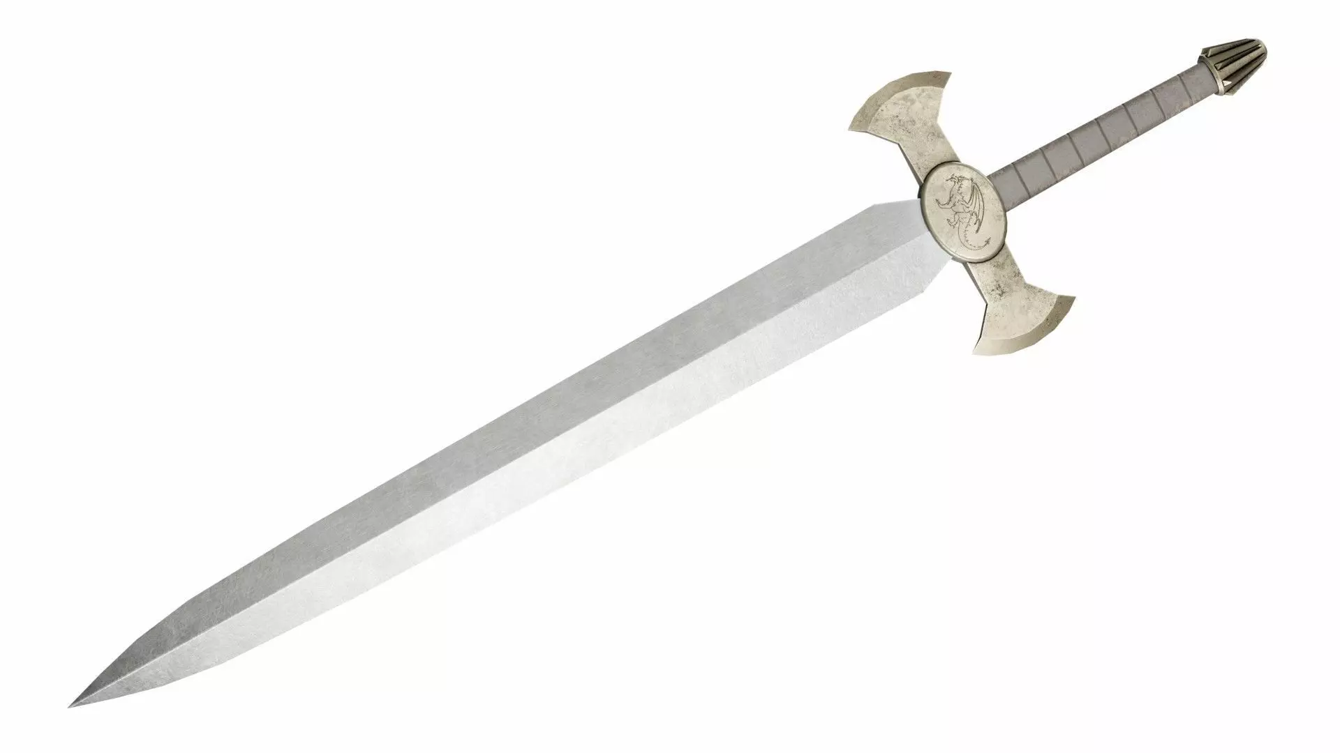Dragonsword Low-poly 3D model_0