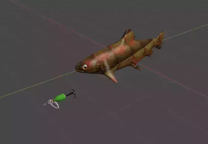 3d model fish for game and other