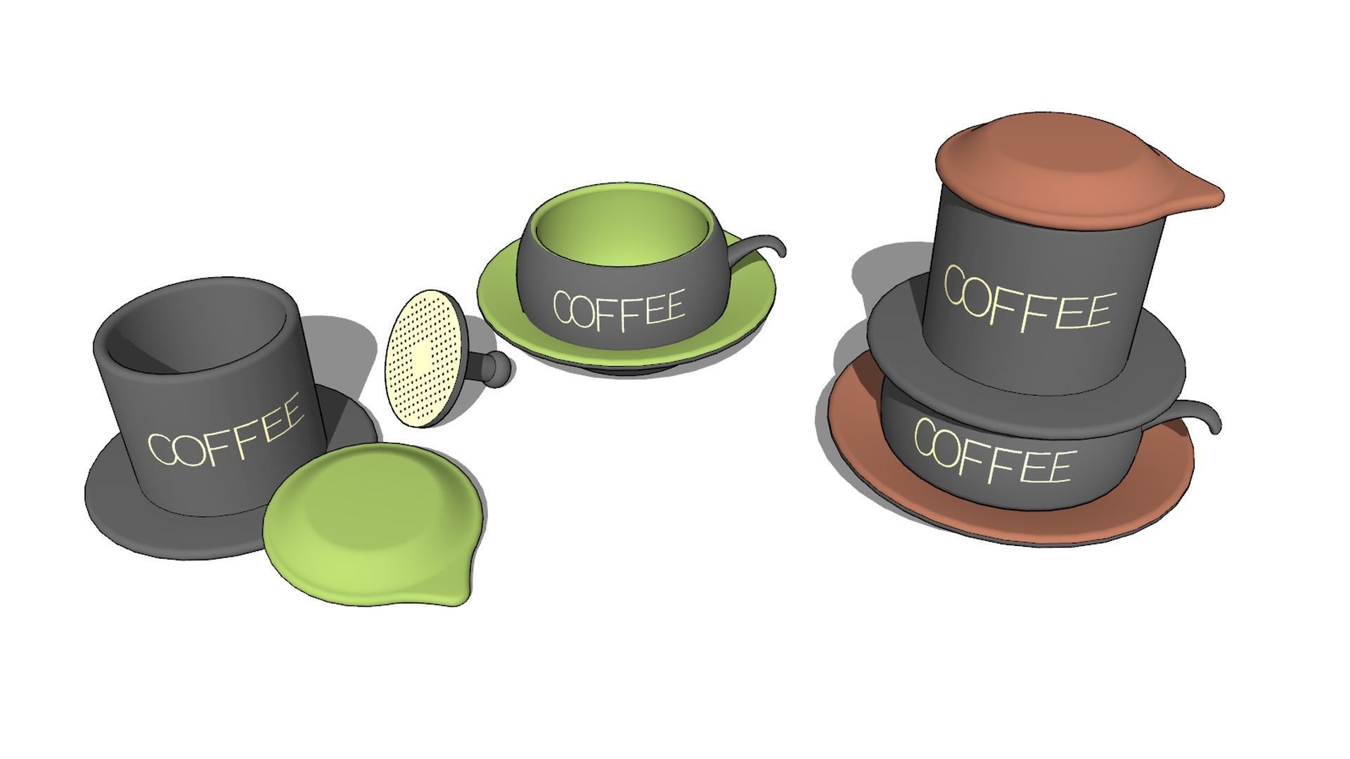 Coffee cup with filter 3D model_6