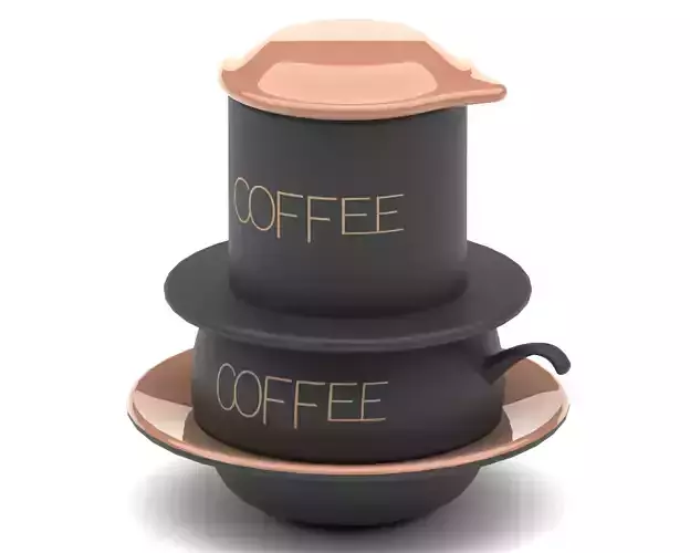 Coffee cup with filter 3D model