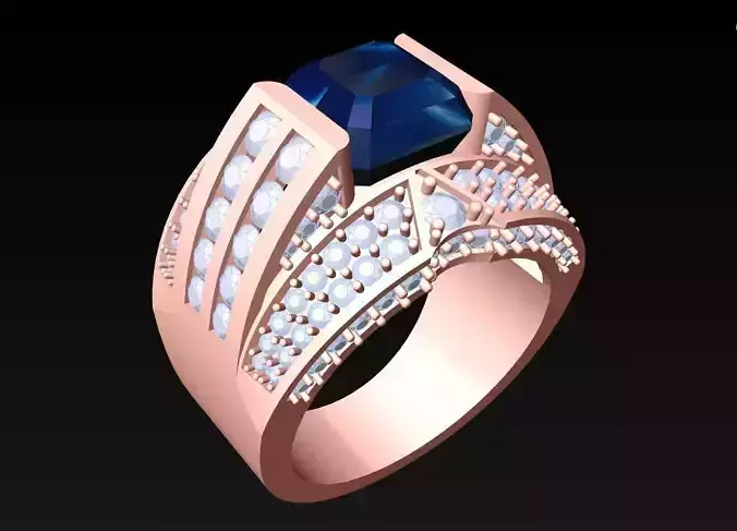 Square Stone Rings - Mens Rings - N2372