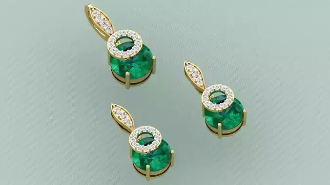 DIAMOND PENDANT EARRING SET 3D print model
