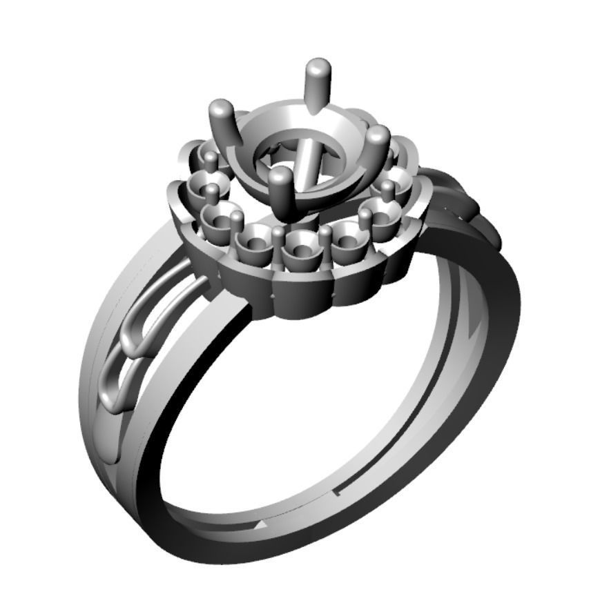  ENGAGEMENT DIAMOND RING 3D print model_4