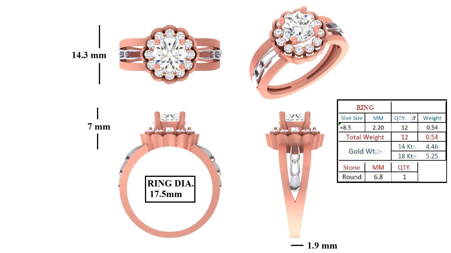  ENGAGEMENT DIAMOND RING 3D print model_2