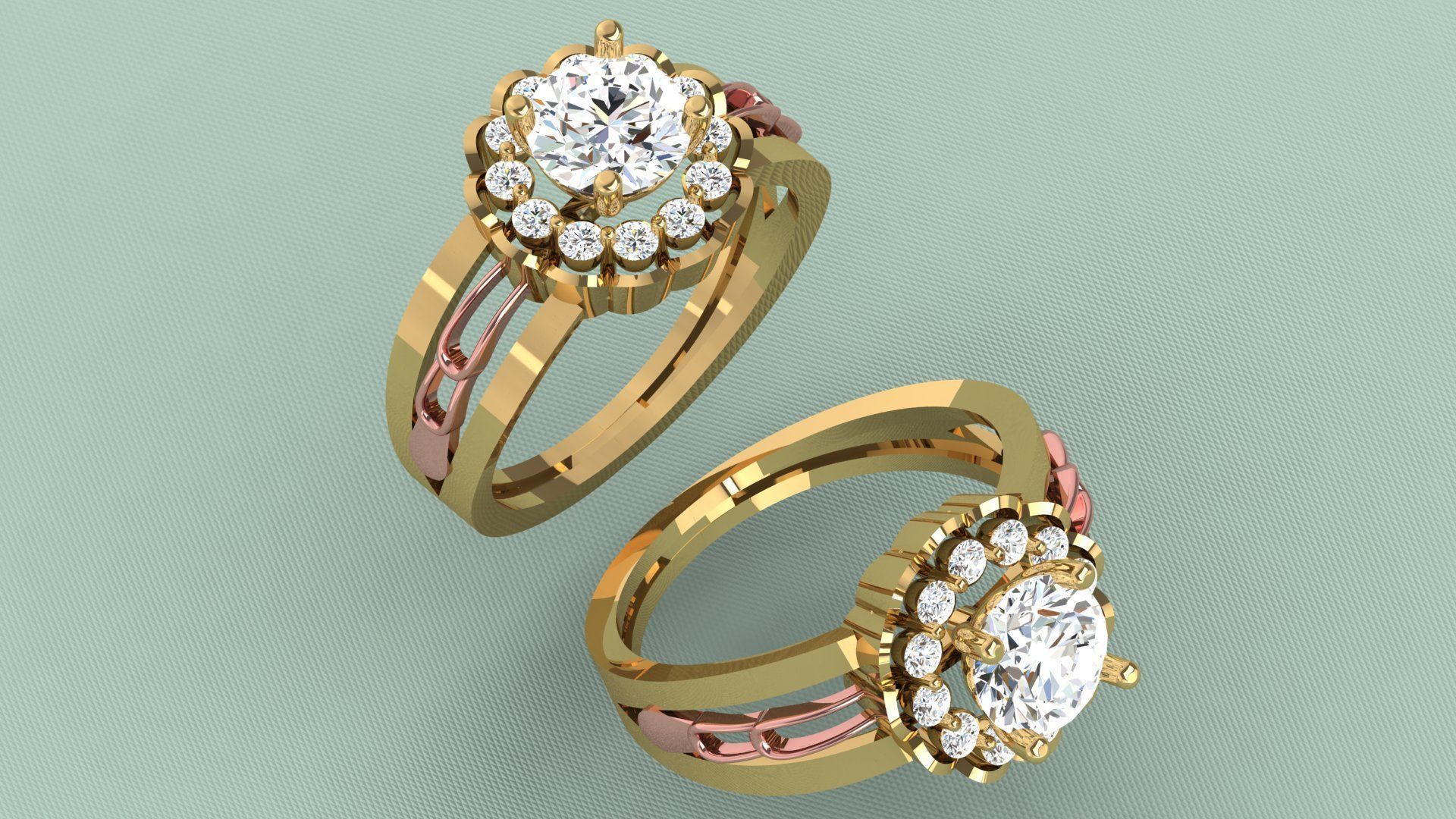  ENGAGEMENT DIAMOND RING 3D print model_5