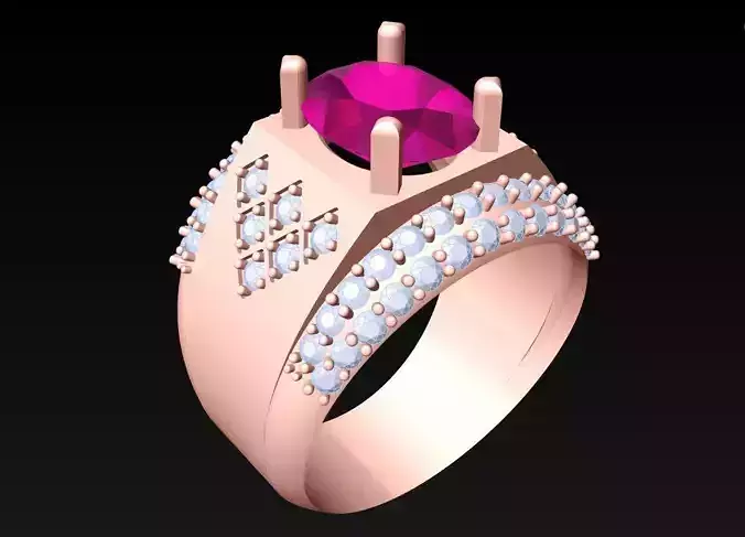 Oval stone ring - Mens Rings - N100