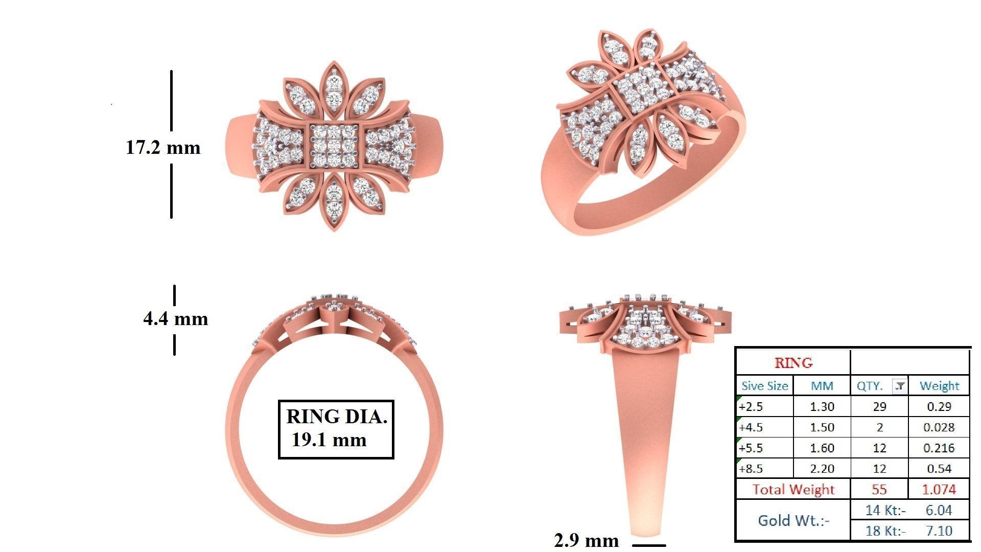DIAMOND ENGAGEMENT RING 3D print model_2