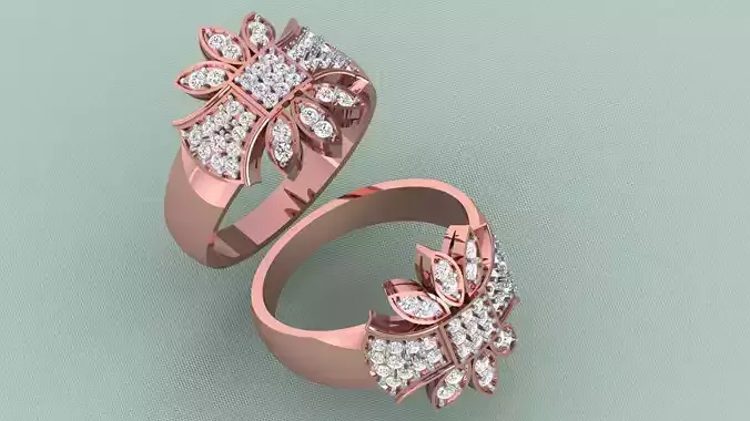 DIAMOND ENGAGEMENT RING 3D print model