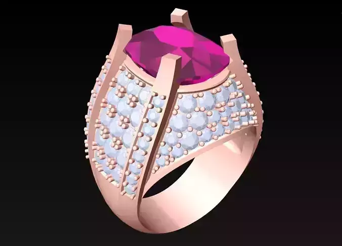 Oval Stone Ring - Diamond Ring - N3441