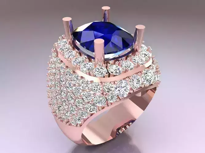 Oval Stone Ring - Diamond Ring - N3703