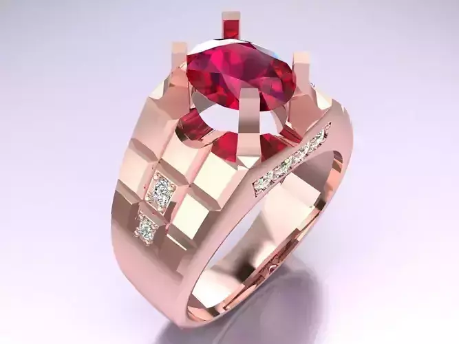 Oval Stone Ring - Diamond Ring - N947