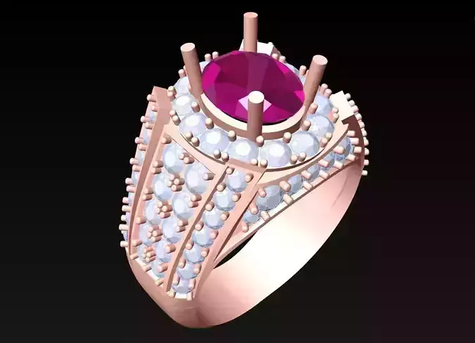 Oval Stone Ring - Diamond Ring - N3150