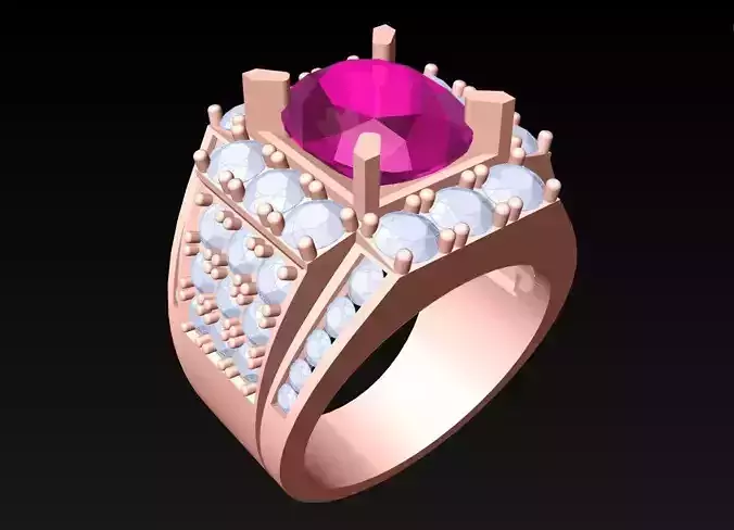 Oval Stone Ring - Diamond Ring - N3154