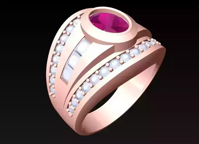 Oval Stone Ring - Diamond Ring - N940