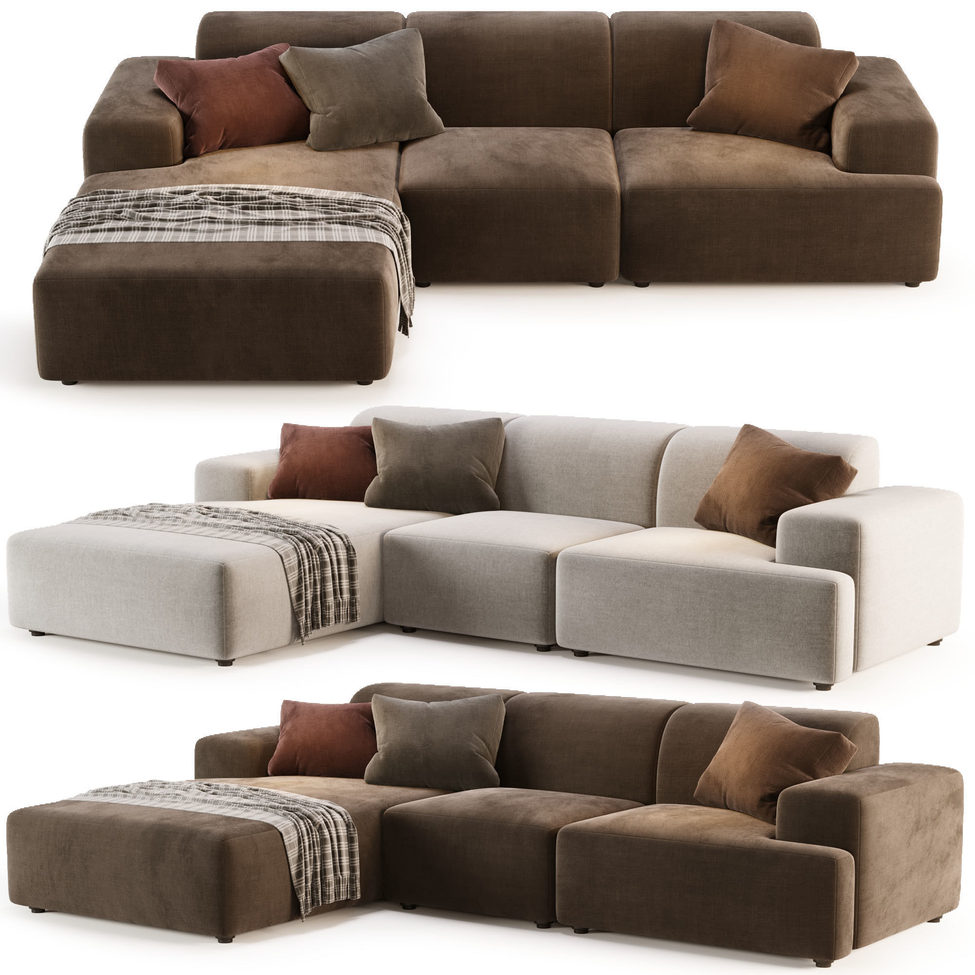 Canape Melva by Westwing Collection 3D model_3