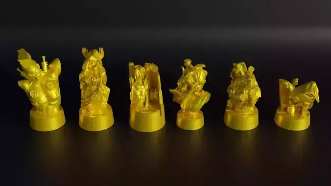 CyberPunk Chess Set - Game Chess With 6 Different Model 3D print model