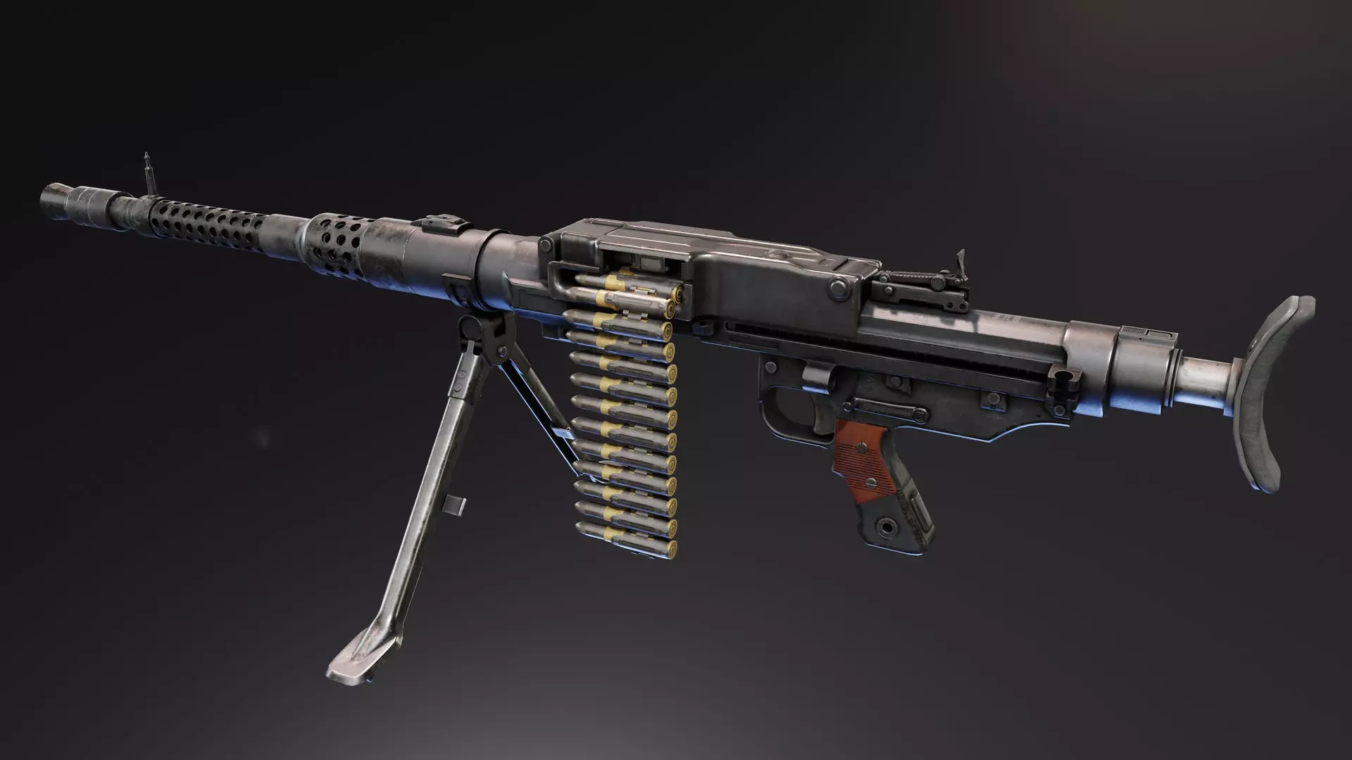 German MG131 Heavy Machine Gun Low-poly 3D model