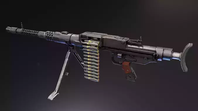 German MG131 Heavy Machine Gun Low-poly 3D model